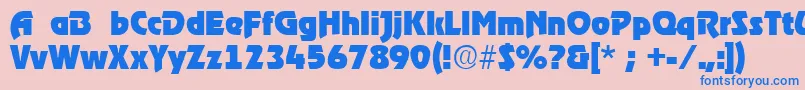 RoostRegular Font – Blue Fonts on Pink Background