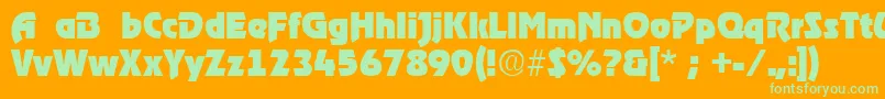 RoostRegular Font – Green Fonts on Orange Background