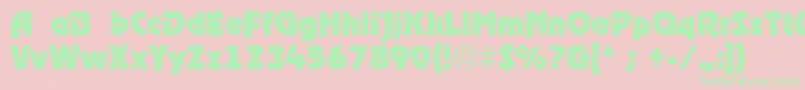 RoostRegular Font – Green Fonts on Pink Background