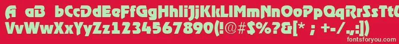 RoostRegular Font – Green Fonts on Red Background