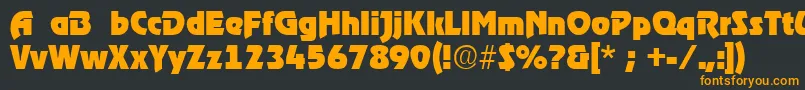 フォントRoostRegular – 黒い背景にオレンジの文字