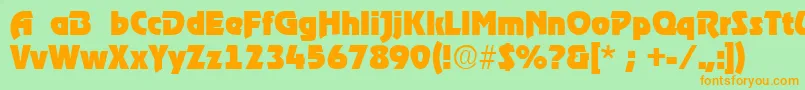 RoostRegular Font – Orange Fonts on Green Background