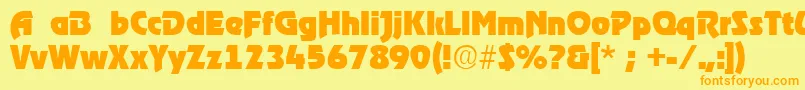 RoostRegular Font – Orange Fonts on Yellow Background