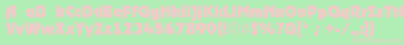 RoostRegular Font – Pink Fonts on Green Background
