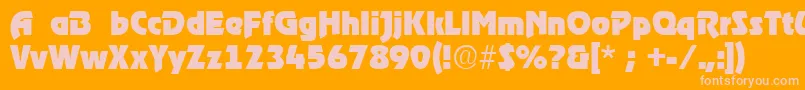 RoostRegular Font – Pink Fonts on Orange Background