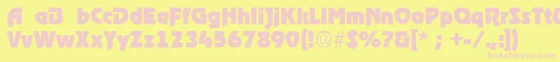 RoostRegular Font – Pink Fonts on Yellow Background