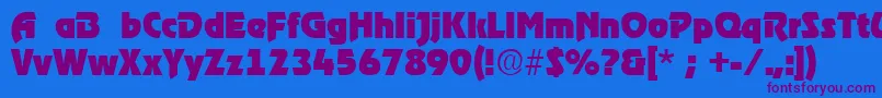 RoostRegular Font – Purple Fonts on Blue Background
