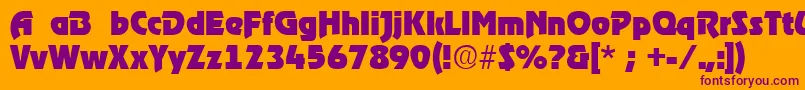 RoostRegular Font – Purple Fonts on Orange Background