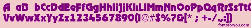 RoostRegular Font – Purple Fonts on Pink Background