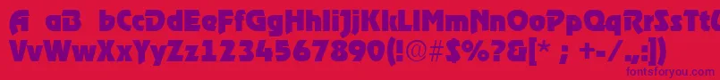 RoostRegular Font – Purple Fonts on Red Background
