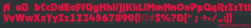 RoostRegular Font – Red Fonts on Black Background