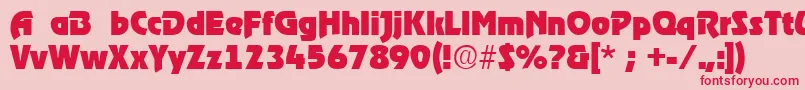 RoostRegular Font – Red Fonts on Pink Background