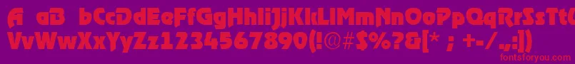 RoostRegular Font – Red Fonts on Purple Background