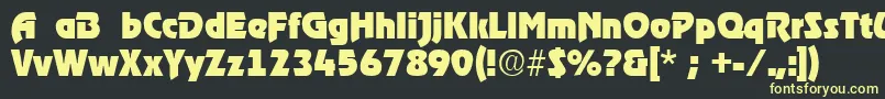 RoostRegular Font – Yellow Fonts on Black Background