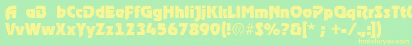 RoostRegular Font – Yellow Fonts on Green Background