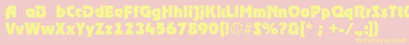 RoostRegular Font – Yellow Fonts on Pink Background