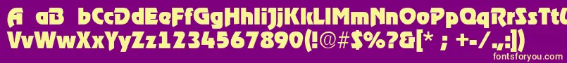 RoostRegular Font – Yellow Fonts on Purple Background