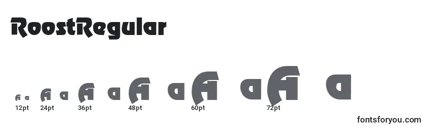 RoostRegular Font Sizes