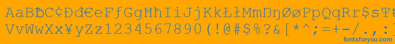 Vandaloo Font – Blue Fonts on Orange Background