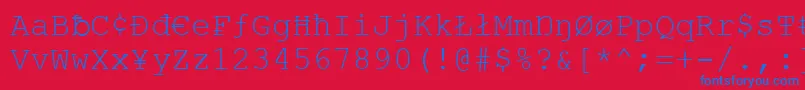 Vandaloo-Schriftart – Blaue Schriften auf rotem Hintergrund