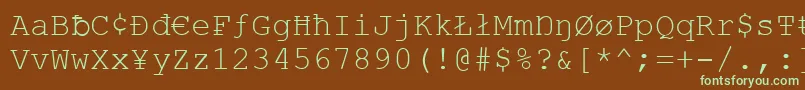 Czcionka Vandaloo – zielone czcionki na brązowym tle