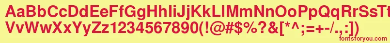 SansPsBold Font – Red Fonts on Yellow Background