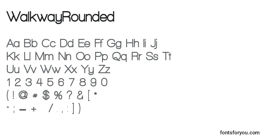 Schriftart WalkwayRounded – Alphabet, Zahlen, spezielle Symbole