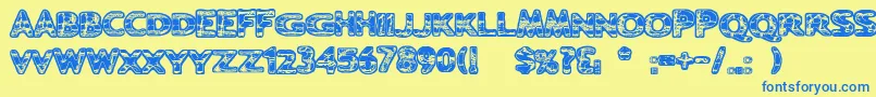 Ugh Font – Blue Fonts on Yellow Background