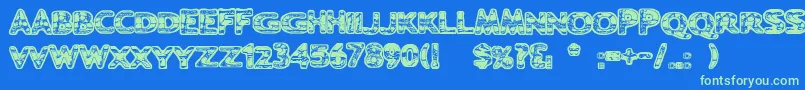 Ugh Font – Green Fonts on Blue Background