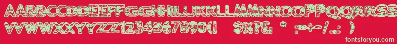 Ugh Font – Green Fonts on Red Background