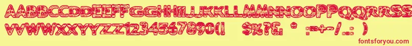 Ugh Font – Red Fonts on Yellow Background