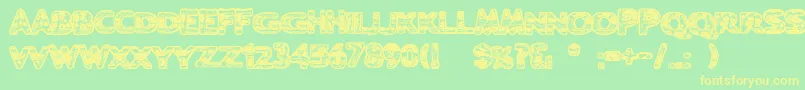 Ugh Font – Yellow Fonts on Green Background