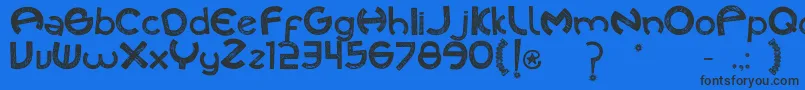 Cuecafont Font – Black Fonts on Blue Background