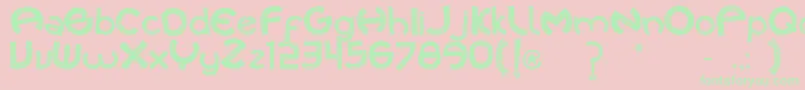 Cuecafont Font – Green Fonts on Pink Background