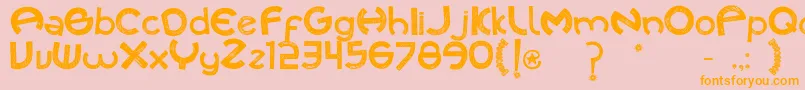 Cuecafont Font – Orange Fonts on Pink Background