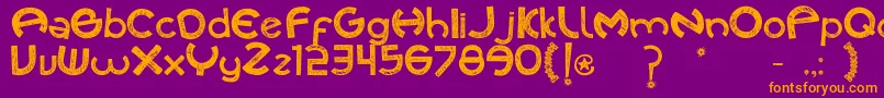 Cuecafont Font – Orange Fonts on Purple Background