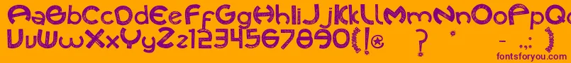 Cuecafont Font – Purple Fonts on Orange Background