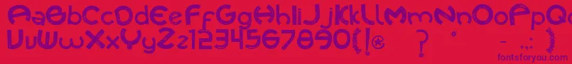 Cuecafont Font – Purple Fonts on Red Background