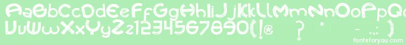 Cuecafont Font – White Fonts on Green Background