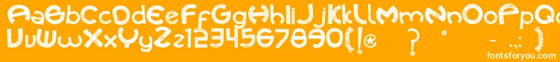 Cuecafont-Schriftart – Weiße Schriften auf orangefarbenem Hintergrund