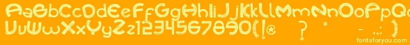 Шрифт Cuecafont – жёлтые шрифты на оранжевом фоне