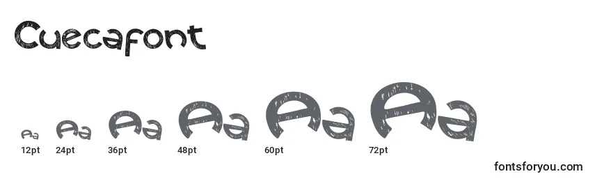 Cuecafont Font Sizes