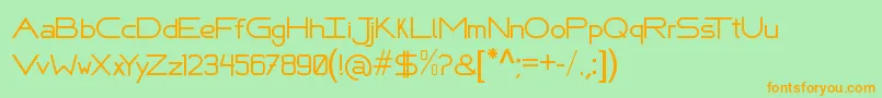 Fonte FafersTechnicalFont – fontes laranjas em um fundo verde