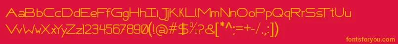 フォントFafersTechnicalFont – 赤い背景にオレンジの文字