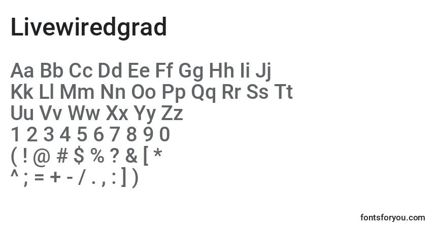 Schriftart Livewiredgrad – Alphabet, Zahlen, spezielle Symbole