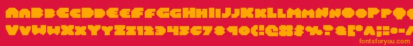 フォントBalastaralexpand – 赤い背景にオレンジの文字