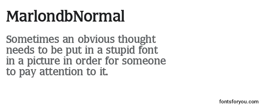Review of the MarlondbNormal Font