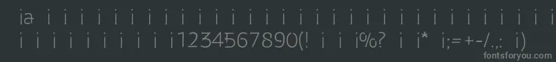 Fonte GvozdiRegular – fontes cinzas em um fundo preto