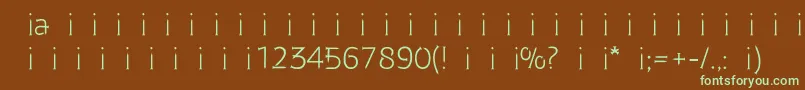 Шрифт GvozdiRegular – зелёные шрифты на коричневом фоне