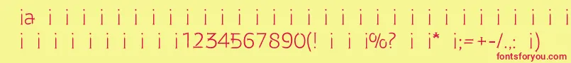 フォントGvozdiRegular – 赤い文字の黄色い背景